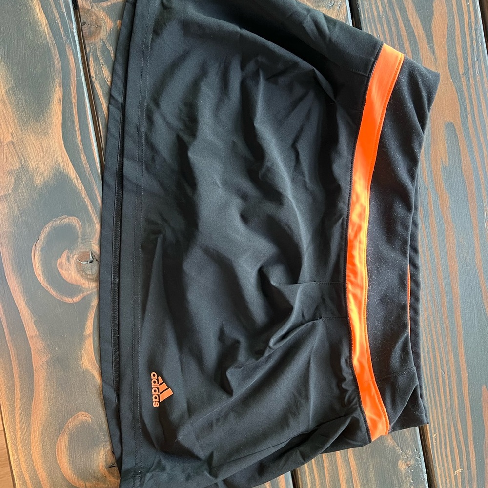Adidas Black with Orange Stripe golf skirt